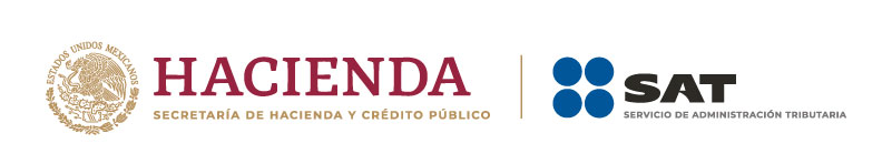 Mexican Government Hacienda Secretaria de Hacienda y Credito Publico seal and SAT Servicio de Administracion Tributaria logos displayed side by side
